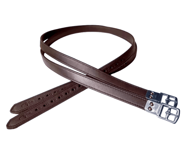 Dyon Premium Soft Leather Stirrup Leathers Brun
